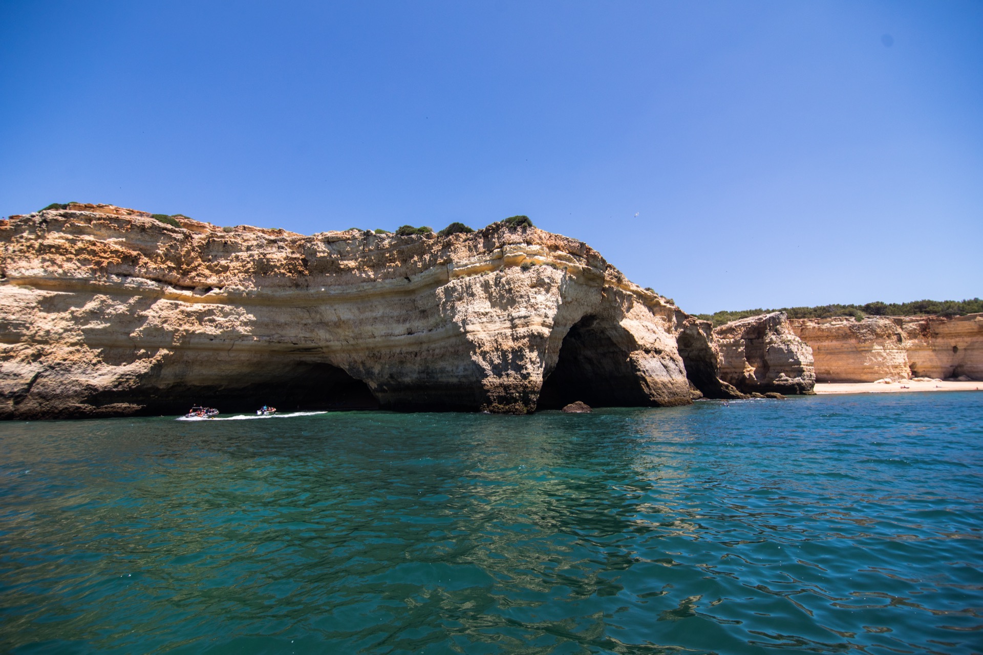 Sea cave and cliffs on the Algarve coast